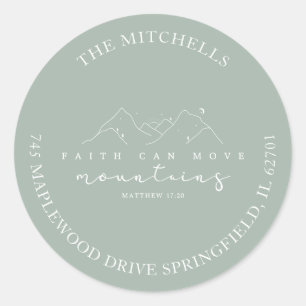 Faith Can Move Mountains Custom Sticker Address