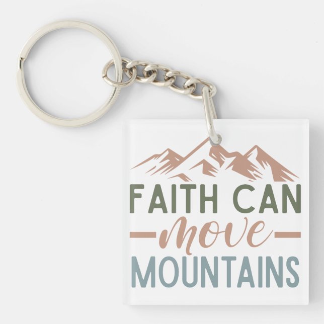 Faith can move mountains key ring (Front)