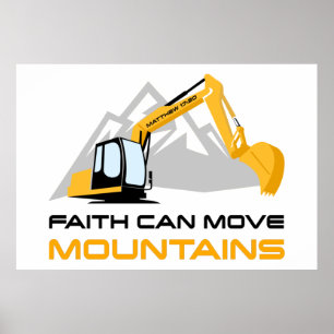 Faith Can Move Mountains – Kids & Adult Christian  Poster