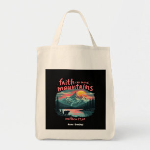 Faith Can Move Mountains Matthew 17:20 Bible Verse Tote Bag