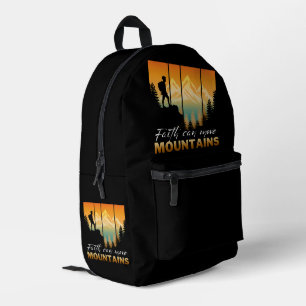 Faith Can Move Mountains Printed Backpack