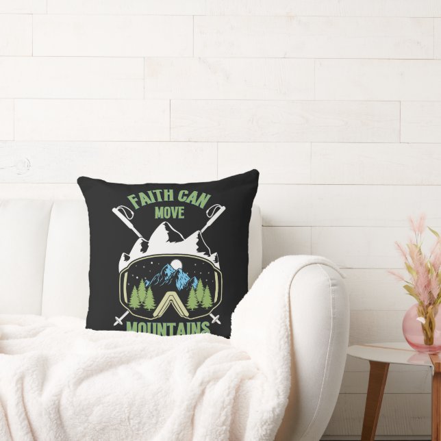 Faith Can Move Mountains Quote Cushion (Couch)