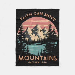 Faith Can Move Mountains Religious Christian Campi Fleece Blanket