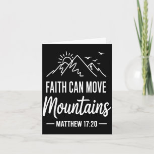 Faith can move mountains retro sunset bible verse card