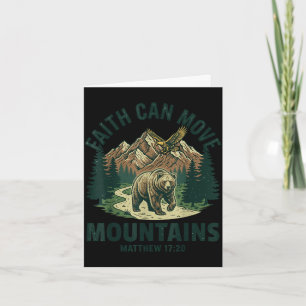 Faith can move mountains retro sunset bible verse card