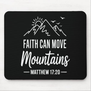 Faith can move mountains retro sunset bible verse mouse pad