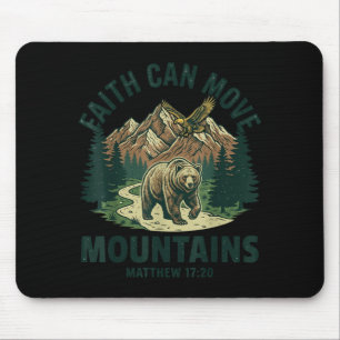 Faith can move mountains retro sunset bible verse mouse pad