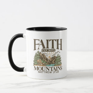 Faith Can Move Mountains Vintage Bible Verse Mug