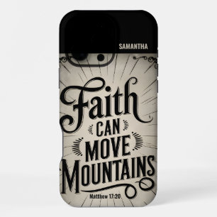 Faith Can Move Mountains Vintage Christian iPhone 16 Pro Max Case