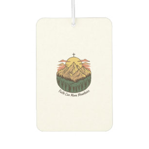 Faith Can Move Mountains Vintage Mountain Shirt (3 Car Air Freshener