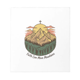 Faith Can Move Mountains Vintage Mountain Shirt (3 Notepad