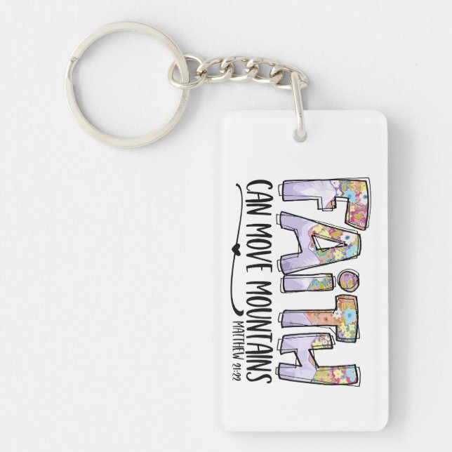 Faith can moves mountains key ring (Front)