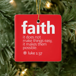 Faith Ceramic Ornament