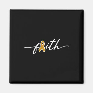 Faith Childhood Cancer Awareness Gold Ribbon Fight Magnet