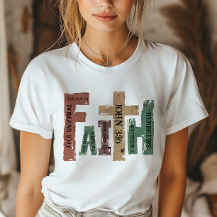 Faith Christian Cross Bible Verse T-Shirt
