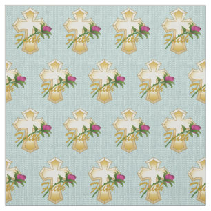 Faith Christian Cross Fabric