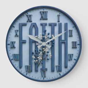 Faith Christian Floral Bible Faith Large Clock