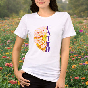 Faith Christian Orange Zinnia Floral Shirt