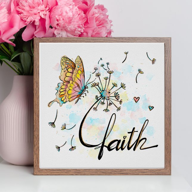 Faith Christian Religious Butterfly Dandelion  Poster (Creator Uploaded)