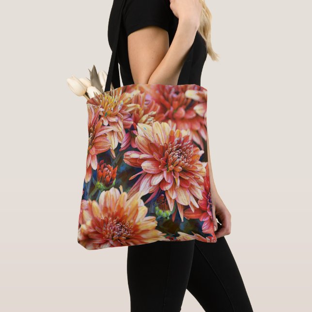 Faith Chrysanthemum Flower Art Tote Bag (Close Up)