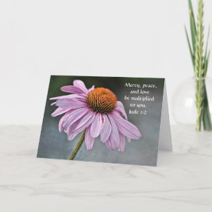 Faith Coneflower Jude Bible Verse Card