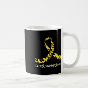 Faith Courage Hope Childhood Cancer Awareness Gold Coffee Mug