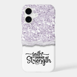 Faith Courage Strength Calligraphy Script Quote