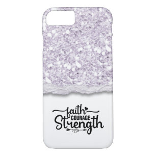Faith Courage Strength Calligraphy Script Quote iPhone 8/7 Case