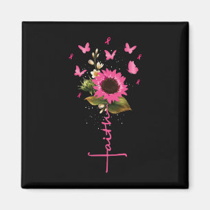 Faith Cross Breast Cancer Awareness Christian Gift Magnet