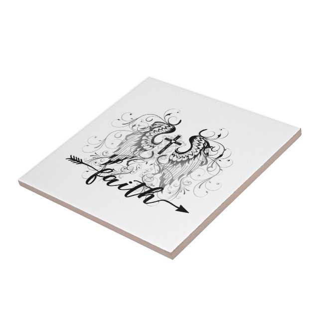 Faith  cross  ceramic tile (Side)