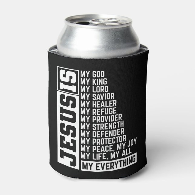 Faith Cross Christian Religious Jesus Lord Gift Je Can Cooler (Can Front)