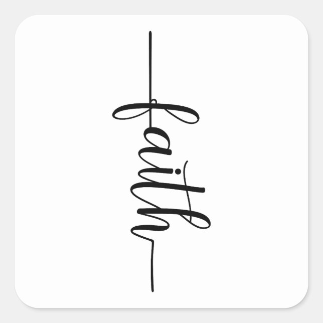 Faith Cross Christian  Square Sticker (Front)