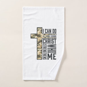 Faith Cross I Can Do All Things Christian Shirt Hand Towel