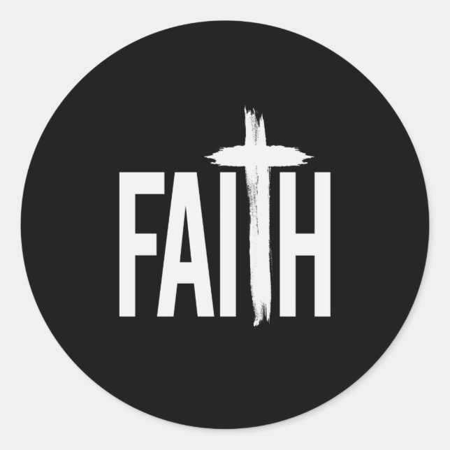 Faith Cross Jesus Bible Classic Round Sticker (Front)