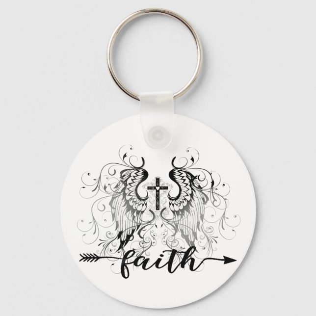 Faith  cross  key ring (Front)
