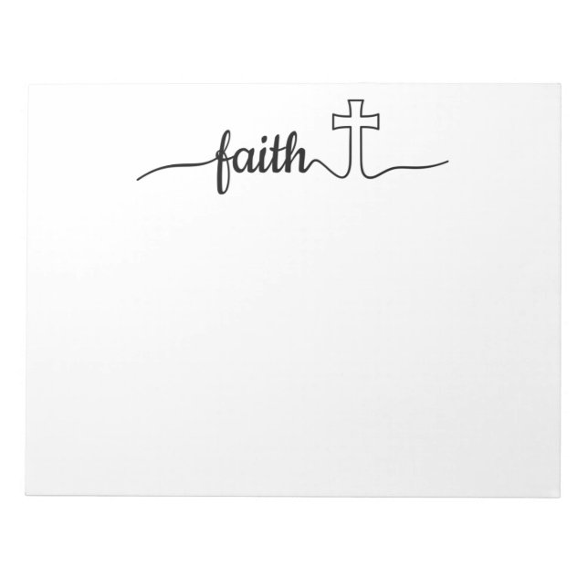 FAITH CROSS LINE ART NOTEPAD (Front)