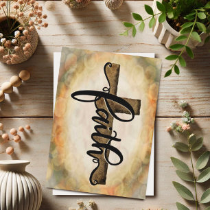 Faith Cross Modern Sympathy Religious Pretty Card