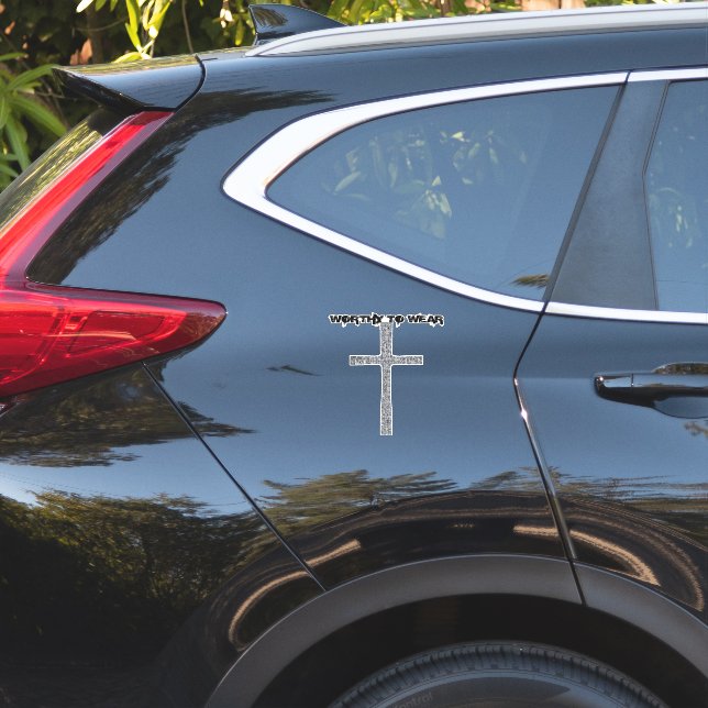 Faith Cross Silver - Worthy To Wear (Car Back)