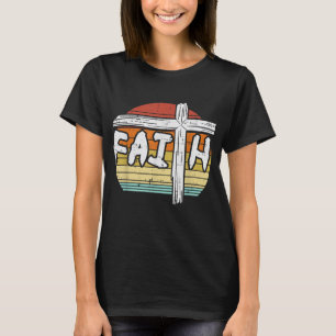 Faith Cross Sunset Religious God Jesus Christian M T-Shirt