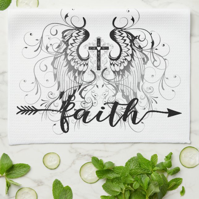 Faith  cross  tea towel (Folded)