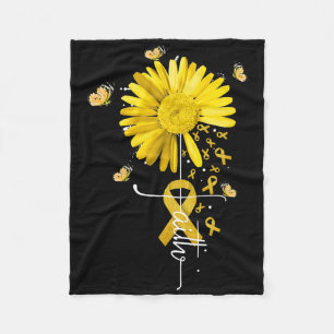 Faith Cross Tee Christian Childhood Cancer Awarene Fleece Blanket
