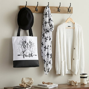 Faith cross tote bag