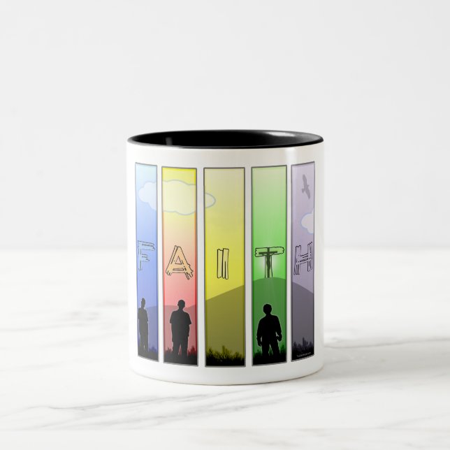 Faith Cross Two-Tone Coffee Mug (Center)