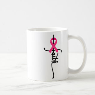 Faith Cross Warrior Survivor Pink Ribbon Breast Ca Coffee Mug
