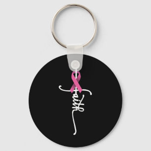 Faith Cross Warrior Survivor Pink Ribbon Breast Ca Key Ring