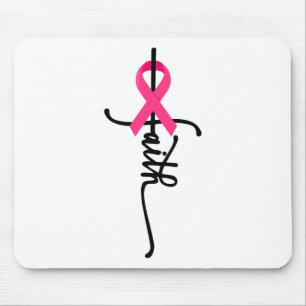 Faith Cross Warrior Survivor Pink Ribbon Breast Ca Mouse Pad