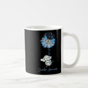 Faith Cute Elephants Sunflower Diabetes Awareness Coffee Mug