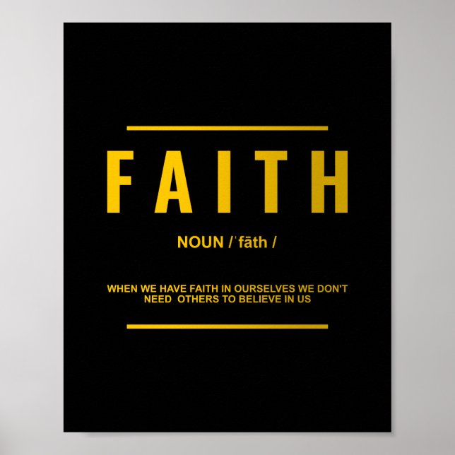 Faith Definition | Inspirational Quote Poster (Front)