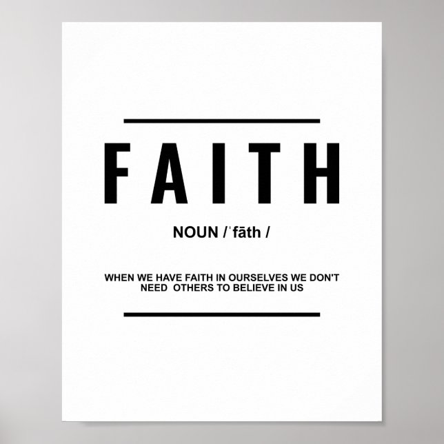Faith Definition | Inspirational Quote Poster (Front)