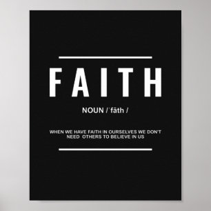 Faith Definition   Inspirational Quote Poster